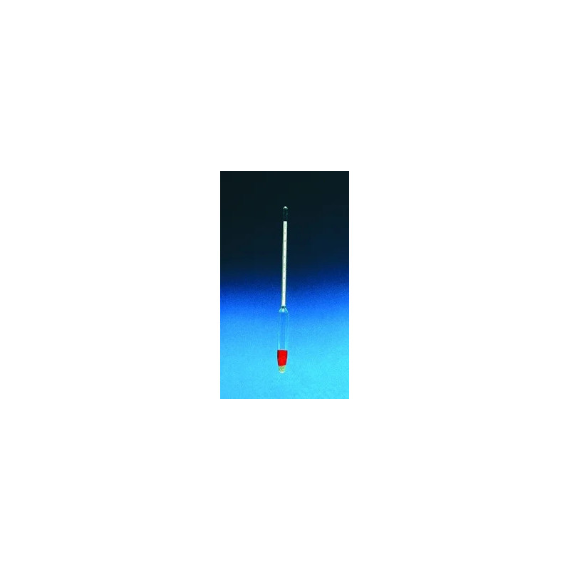 DENSIMETRE EN VERRE, DE PRECISION SUBDIVISION 0,002 g/ml LONGUEUR 300 mm AVEC THERMOMETRE
