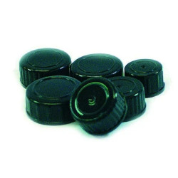 BOUCHON EN POLYPROPYLENE NOIR GL 18 AVEC JOINT EN POLYETHYLENE BASSE DENSITE