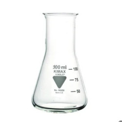 FIOLE ERLENMEYER EN VERRE BOROSILICATE COL LARGE PAR 10
