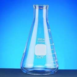 FIOLE ERLENMEYER EN VERRE PYREX USAGE INTENSIF COL ETROIT