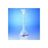 FIOLE JAUGEE EN PMP TRANSPARENT VITLAB, COL RODE CLASSE B, BOUCHON POLYPROPYLENE