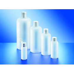 FLACON EN POLYETHYLENE HAUTE DENSITE, COL A VIS ETROIT DIAMETRE EXT. FILETAGE SANS BOUCHON