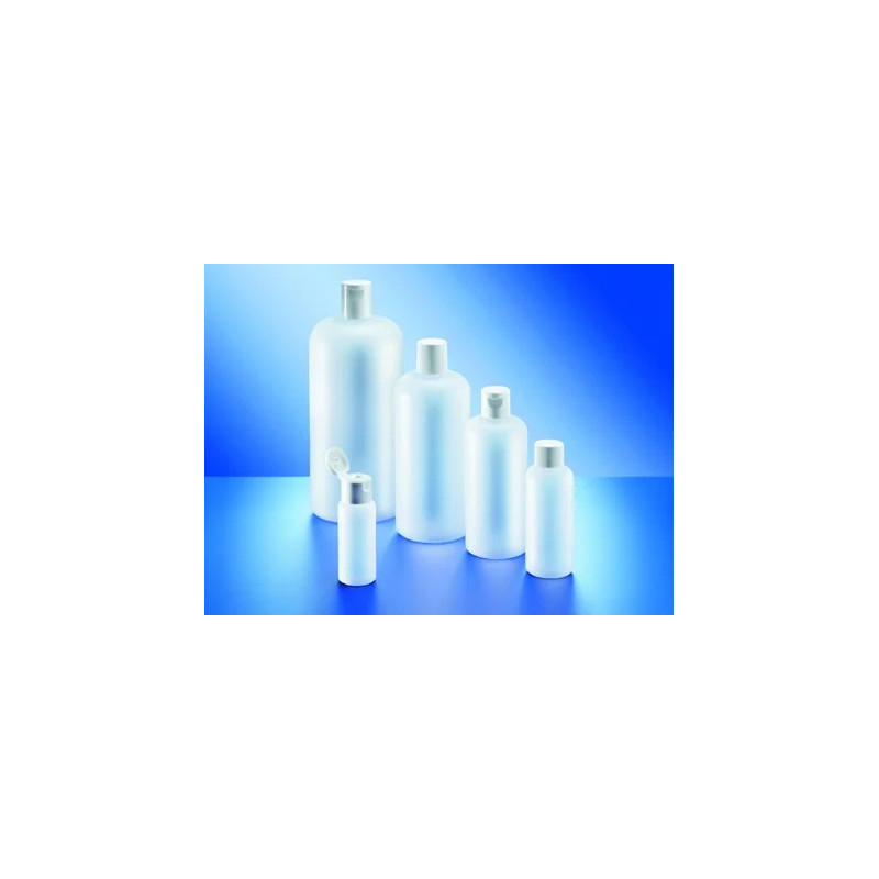 FLACON EN POLYETHYLENE HAUTE DENSITE, COL A VIS ETROIT DIAMETRE EXT. FILETAGE SANS BOUCHON