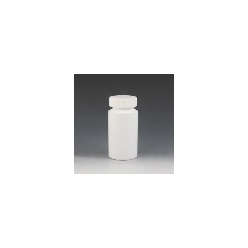 FLACON EN PTFE FORME CYLINDRIQUE, COL A VIS LARGE AVEC BOUCHON