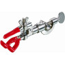 PINCE POUR BURETTE EN ZINC, 3 DOIGTS REVETUS VINYL ROUGE AVEC NOIX