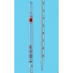 PIPETTE GRADUEE EN VERRE SILBERBRAND CLASSE B  GRADUATIONS BRUNES ECOULEMENT TOTALE ZERO EN HAUT