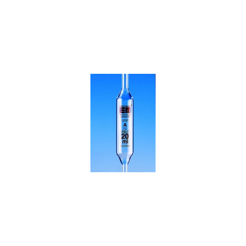 PIPETTE JAUGEE EN VERRE HIRSCHMANN CLASSE AS 1 TRAIT BRUN