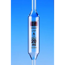 PIPETTE JAUGEE EN VERRE HIRSCHMANN CLASSE AS 2 TRAITS BRUNS