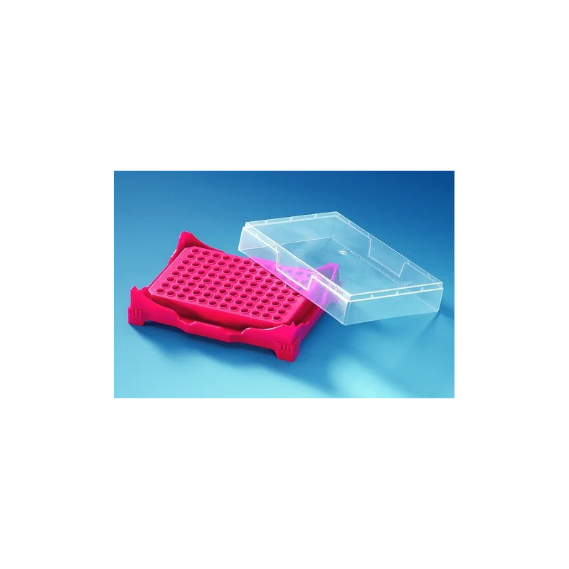 ASSORTIMENT DE 5 COULEURS DE BOITES EN POLYPROPYLENE POUR MICROTUBES ET MICROPLAQUES