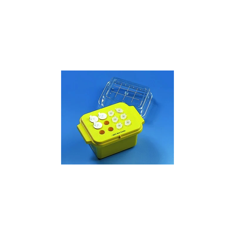 PORTOIR EN POLYCARBONATE AVEC GEL POUR CONSERVER 12 MICROTUBES, MINI COOLER