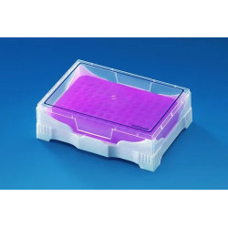 PORTOIR EN POLYPROPYLENE AVEC GEL POUR CONSERVER MICROTUBES ET PLAQUES A 4°C, MINI COOLER PCR PAR 2