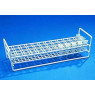 PORTOIR EN ACIER REVETU POLYETHYLENE BLANC POUR MICROTUBES 1,5 ml 4 X 12 EMPLACEMENTS, AVEC POIGNEES