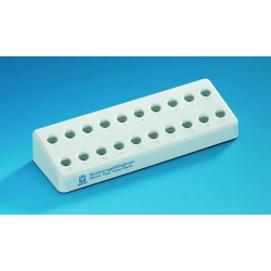 PORTOIR EN POLYPROPYLENE GRIS PLASTIBRAND POUR MICROTUBE 1,5 ml, 2 X 20 EMPLACEMENTS