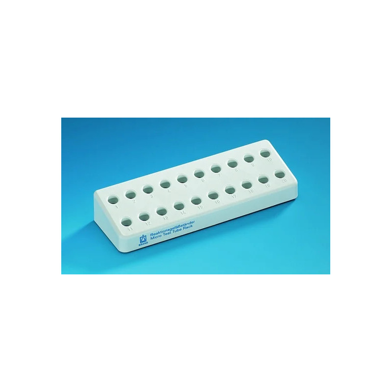 PORTOIR EN POLYPROPYLENE GRIS PLASTIBRAND POUR MICROTUBE 1,5 ml, 2 X 20 EMPLACEMENTS