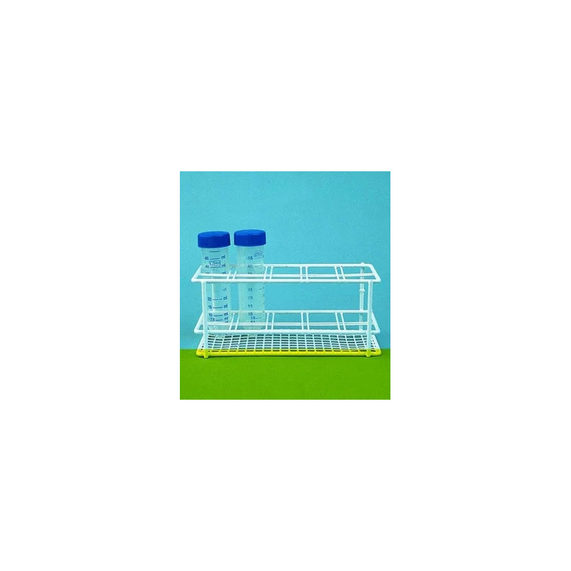 PORTOIR EN FER REVETU NYLON BLANC POUR TUBES A CENTRIFUGER 50 ml