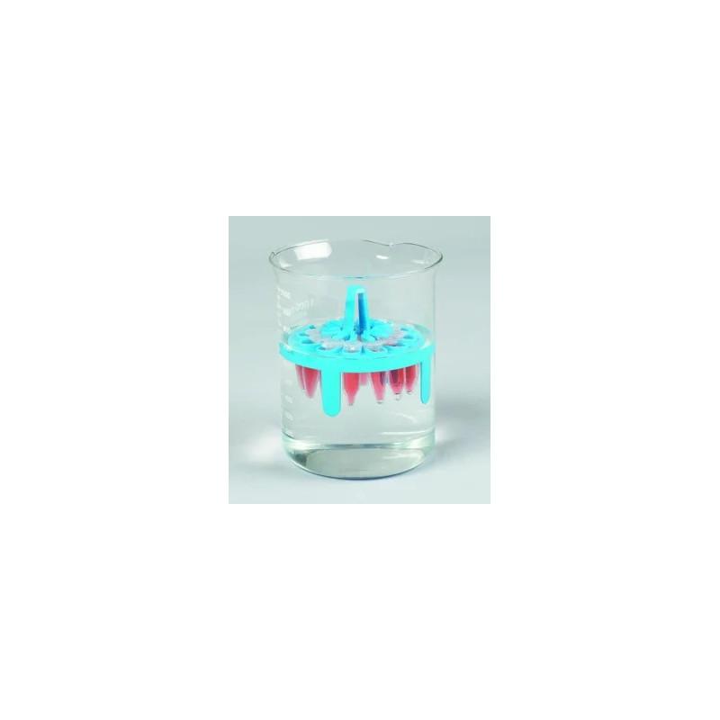 PORTOIR FLOTTANT EN POLYPROPYLENE PREPSAFE POUR 12 MICROTUBES 1,5/2 ml