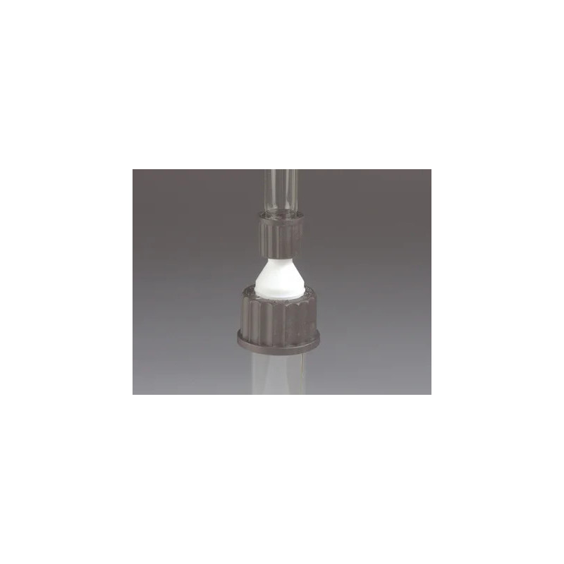 RACCORD REDUCTEUR A VIS EN PTFE, AVEC 2 BOUCHONS EN PPS NOIR ET JOINT