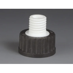 RACCORD REDUCTEUR A VIS EN PTFE, AVEC BOUCHON EN PPS NOIR ET JOINT