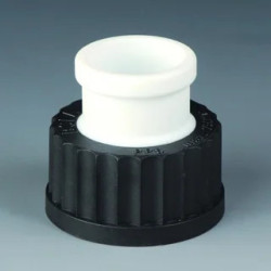 RACCORD EN PTFE RODAGE FEMELLE, BOUCHON A VIS EN PPS NOIR GL45