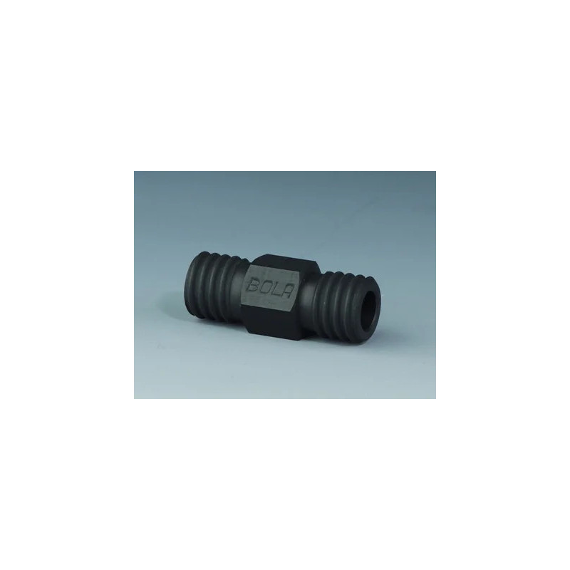 RACCORD A VIS DROIT EN PTFE-EX NOIR ANTISTATIQUE POUR TUYAU
