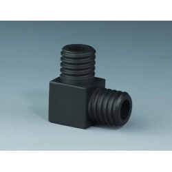 RACCORD A VIS COUDE 90° EN PTFE-EX NOIR ANTISTATIQUE POUR TUYAU