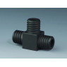 RACCORD A VIS 3 VOIES FORME T EN PTFE-EX NOIR ANTISTATIQUE POUR TUYAU