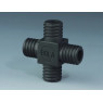 RACCORD A VIS 4 VOIES FORME CROIX EN PTFE-EX NOIR ANTISTATIQUE POUR TUYAU