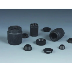 CONNECTEUR EN PTFE-EX NOIR ANTISTATIQUE POUR RACCORD A VIS GL14 POUR TUYAU