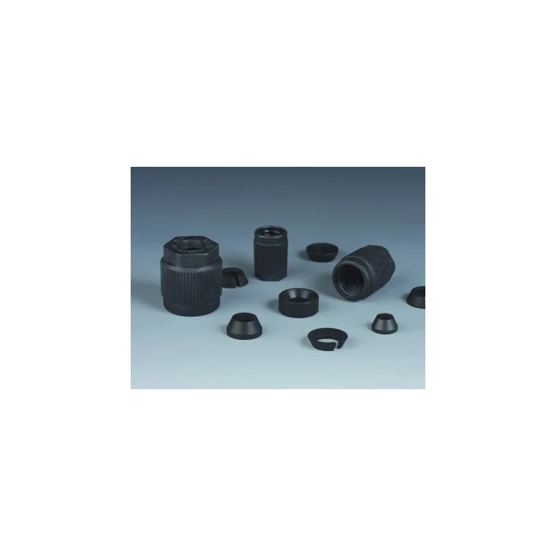 CONNECTEUR EN PTFE-EX NOIR ANTISTATIQUE POUR RACCORD A VIS GL14 POUR TUYAU
