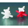 ROBINET EN PVDF 3 VOIES FORME T LABOPLAST, EMBOUT CANNELE POUR TUYAU