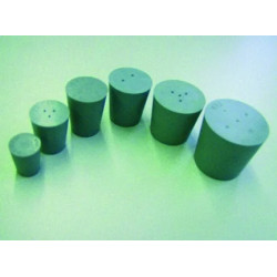 BOUCHON CONIQUE EN CAOUTCHOUC GRIS-BLEU, SANS PERFORATION DIA. INF/SUP 23 x 29 mm HAUTEUR 30 mm