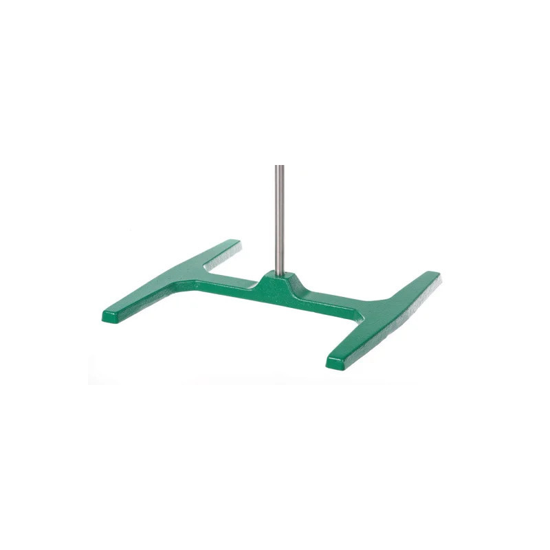 STATIF EN FONTE PEINTE VERTE FORME H, 400 x 400 mm, AVEC TIGE 16 x 1000 mm