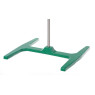 STATIF EN FONTE PEINTE VERTE FORME H, 400 x 400 mm, AVEC TIGE 16 x 1000 mm