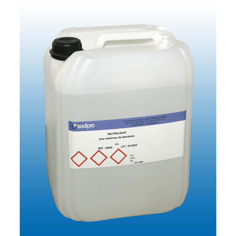 NEUTRALISANT ACIDE LIQUIDE SODIPRO POUR AUTOLAVEUR DE LABORATOIRE, BIDON 10 litres