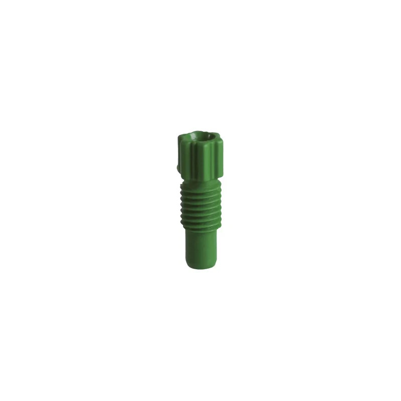 RACCORD FILETE EN PFA VERT AVEC FERRULE INTEGREE POUR TUYAU DIAMETRE EXTERNE 1,6 MM PAR 5