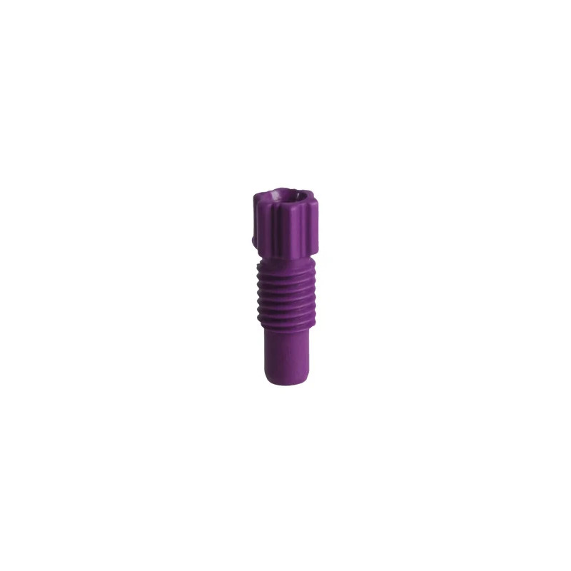 RACCORD FILETE EN PFA VIOLET AVEC FERRULE INTEGREE POUR TUYAU DIAMETRE EXTERNE 2,3 MM PAR 5