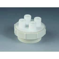 BOUCHON DE TRANSFERT EN PTFE AVEC FILETAGE MALE TRI-SURE 2 POUCES ET 4 RACCORDS GL18