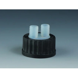 BOUCHON A VIS EN PPS GL 45 AVEC 2 RACCORDS GL14 EN PFA
