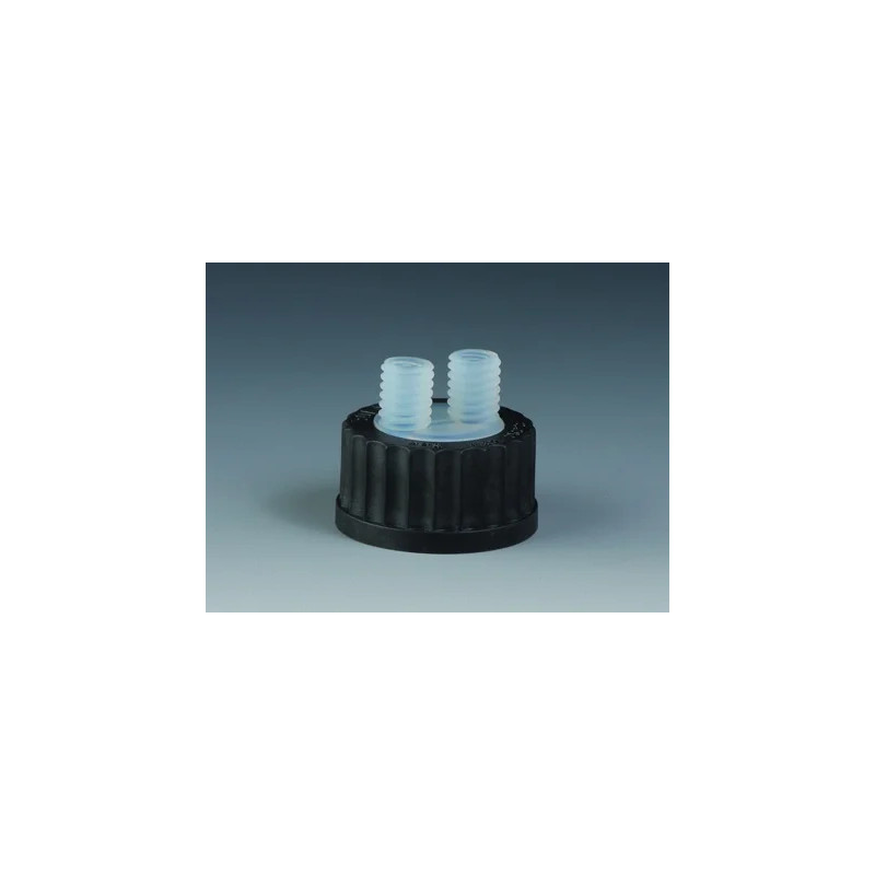BOUCHON A VIS EN PPS GL 45 AVEC 2 RACCORDS GL14 EN PFA