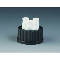 BOUCHON A VIS EN PPS GL 45 AVEC 3 RACCORDS GL14 EN PTFE