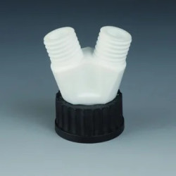 BOUCHON A VIS GL45 EN PPS AVEC 2 RACCORDS A VIS GL25 EN PTFE