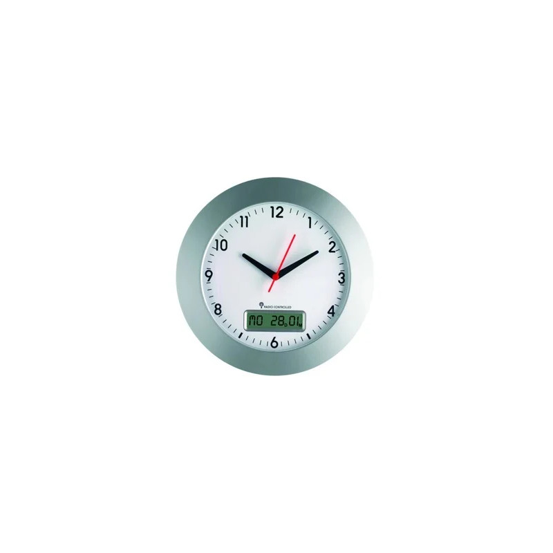 HORLOGE MURALE A AIGUILLE, RADIOPILOTEE DCF, AFFICHAGE DIGITAL DE LA DATE
