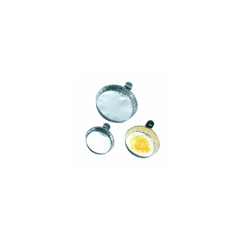 COUPELLE DE PESEE EN ALUMINIUM DIAMETRE 70 mm X HAUTEUR 16 mm AVEC LANGUETTE PAR 100