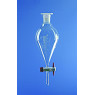 AMPOULE A DECANTER EN VERRE BOROSILICATE FORME CONIQUE CLE PTFE AVEC GRADUATIONS, 100 ml