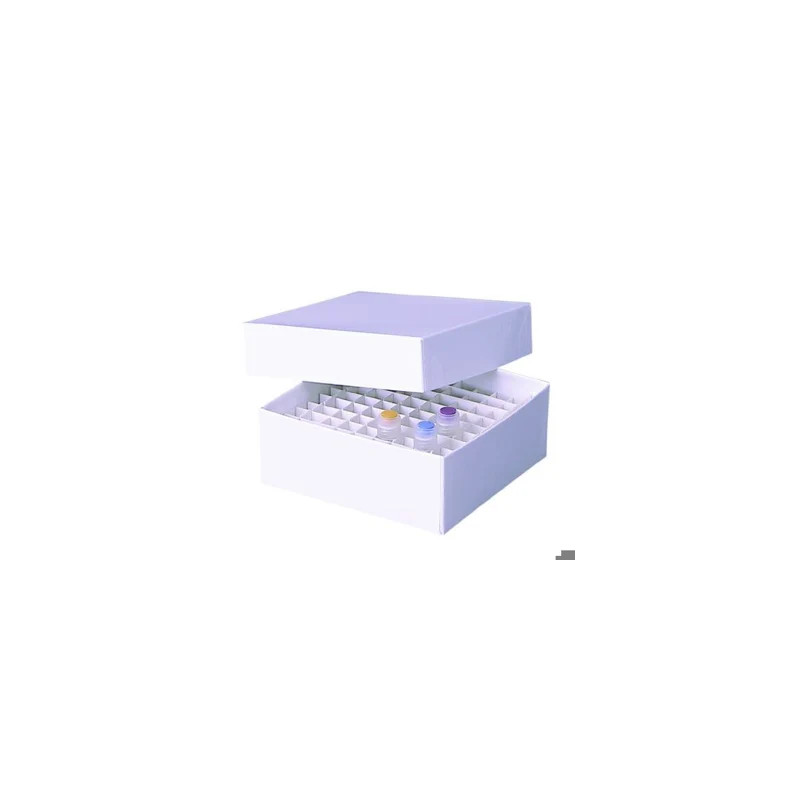 CRYOBOITE BLANCHE LLG LABWARE EN CARTON PLASTIFIE 136 X 136 MM HAUTEUR 100 MM 
