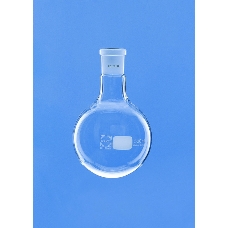 BALLON EN VERRE DURAN FOND ROND 50 ml RODAGE 14/23