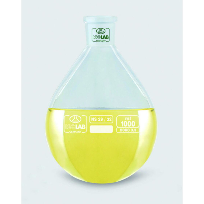 BALLON EVAPORATEUR EN VERRE BOROSILICATE FORME POIRE POUR EVAPORATEUR ROTATIF COL RODE 29/32
