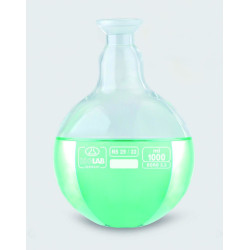 BALLON RECEPTEUR EN VERRE BOROSILICATE POUR EVAPORATEUR ROTATIF 1000 ml, FOND ROND RODAGE S35