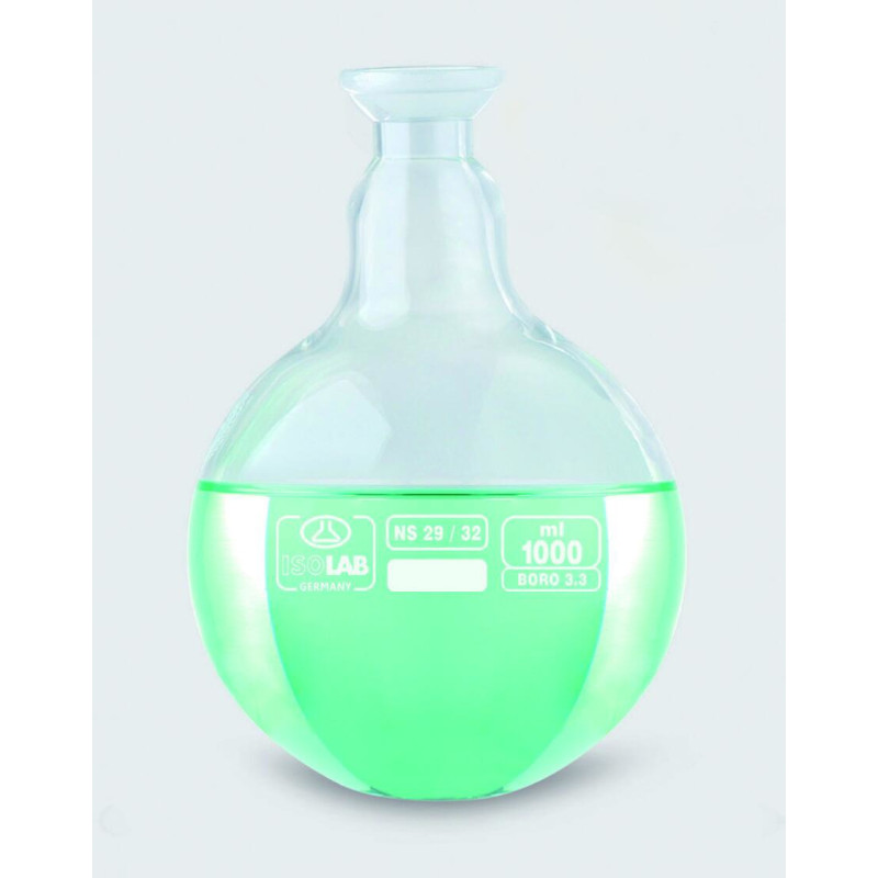 BALLON RECEPTEUR EN VERRE BOROSILICATE POUR EVAPORATEUR ROTATIF 1000 ml, FOND ROND RODAGE S35
