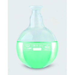 BALLON RECEPTEUR EN VERRE BOROSILICATE FOND ROND POUR EVAPORATEUR ROTATIF COL RODE S35